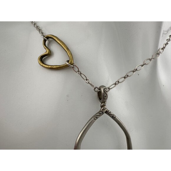 Brighton *BLESSED* Charm Necklace - Joy * Peace * Love w Hearts, Turquoise Beads - Picture 6 of 13